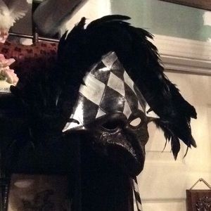 Porcelain Mardi Grass Bird Man hand crafted mask